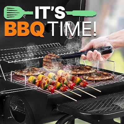 Portable Black Stainless Steel Charcoal Grill with Smoker