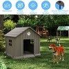 SEVOBAL Pet Crates and Houses Roof Dog House Waterproof UV Resistant Ventilation Grass Fixing Support Columns for Outdoor, Beige, 31.18"*33.7"*32.52" - 4 of 4