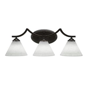 Toltec Lighting Zilo 3 - Light Vanity in  Dark Granite with 7" White Muslin Shade - 1 of 1