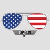 Women's Top Gun American Flag Aviator Sunglasses Logo Racerback Tank Top - 2 of 4
