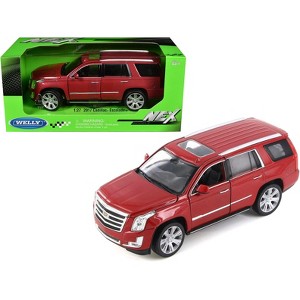 2017 Cadillac Escalade with Sunroof Red Metallic 1/24-1/27 Die Cast Model Car by Welly - 1 of 4