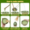 Matcha Whisk Set 7 Pcs - Ceramic Bowl, Bamboo Whisk/Holder/Scoop, Stainless Steel Sifter, Tea Towel, Transmutation Green Matcha Kit for Tea Lovers - 4 of 4