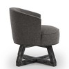 Sapphtopaz Accent Chair Linen Swivel Chairs for Bedrooms Upholstery Comfy Chair with Cross-Shaped Wooden Base Modern Chair for Living Room - 3 of 4