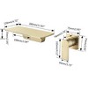 ChicFurnit Bathroom Sink Faucet Wall Mount Waterfall Spout for Space Saving, Gold, 16.3"*11.6"*5.7" - 3 of 4