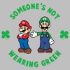 Men's Nintendo Super and Luigi St. Patrick's Day Not Wearing Green Long Sleeve Shirt - image 2 of 4