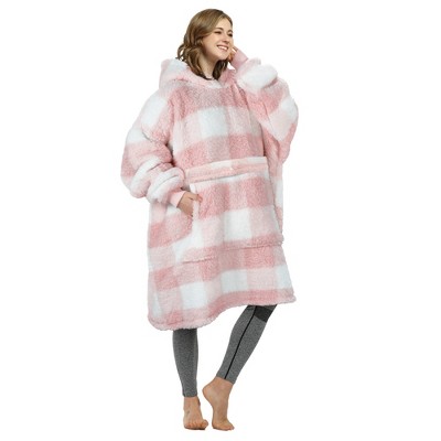 Women's Fuzzy Cozy Fleece Blanket Hoodie Sweatshirt, Super Soft Suggly Wearable Blanket Hoodie Woman, Gift for Her Him - Catalonia