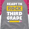 Girls' - Instant Message - Ready to Rock Third Grade Shirt Tail Raglan Graphic T-shirt - 2 of 4