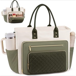 Teacher Tote Bag for Women, 17 Inch Laptop Bag with Multiple Pockets, Professional Work and Business Briefcase - 1 of 4