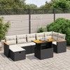 vidaXL 8 Piece Patio Sofa Set with Cushions Poly Rattan - Black and Cream without storage - 2 of 4