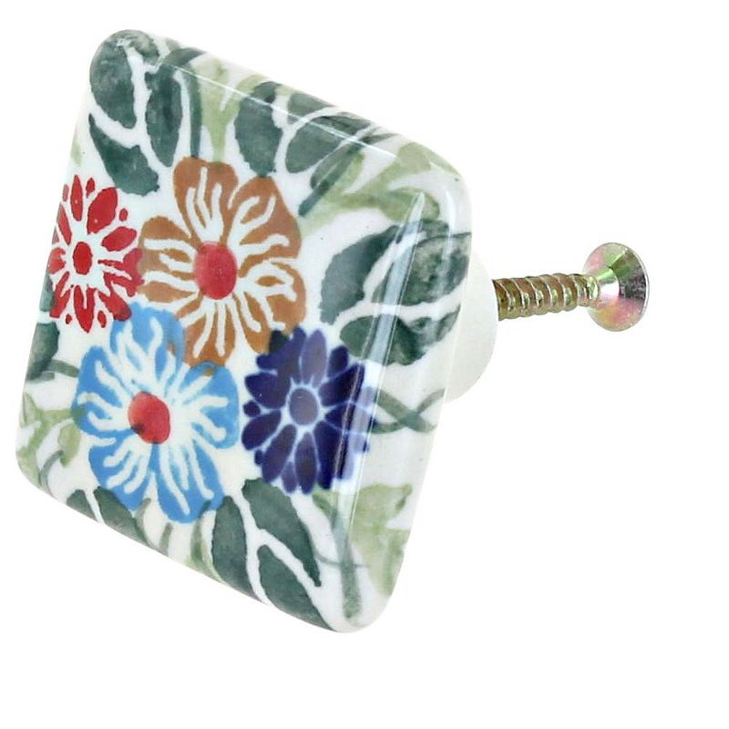 Blue Rose Polish Pottery A438 Andy Square Drawer Pull, 1 of 2