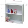 Kings Brand Furniture - White Wood 2-Tier Shelf Bookcase Storage Organizer - 3 of 3