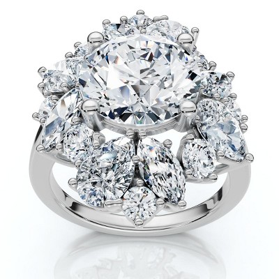 Pompeii3 Certified 6.50Ct High Jewelry Diamond Ring 14k Gold Lab Created