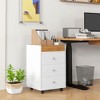 NicBex 3 Drawer Mobile File Cabinet with 1 Removable Tray,Office Cabinet with Round Knob Design and Casters,Filing Cabinets for Home Office - 2 of 4