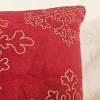 ChicFurnit Bed Pillows Christmas Snowflake Pillow Velvet Decor Pillow with Hidden Zipper Cotton Pillows for Living Room Decoration, Red, 20"*1"*20" - 4 of 4