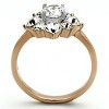 Slickblue Two-Tone Stainless Steel Ring with Clear CZs, Rose Gold Finish, Women’s Ring, Christmas Style, Sizes 5-10 - 3 of 4