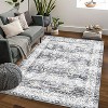 Washable Vintage Area Rug, Distressed Ultra-Thin Non-Slip Low Pile Stain Resistant Carpet for Living Room, Bedroom - 2 of 4