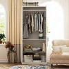 FUFU&GAGA Freestanding Combination Sculptural Look Wardrobe Armoire White - image 3 of 4