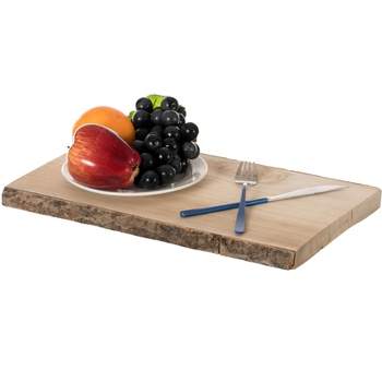 Vintiquewise Rustic Natural Tree Log Wooden Rectangular Shape Serving Tray Cutting Board
