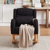 NicBex Modern Wood High Backrest Accent Chairs for Living Room,Upholstered Arm Chair Rocking Chair with Two Side Pockets & Pillow - 2 of 4