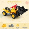 Costway Kids Ride on Excavator with Realistic Sound Effects Big Bucket 3 Toy Stones Helmet - 3 of 4