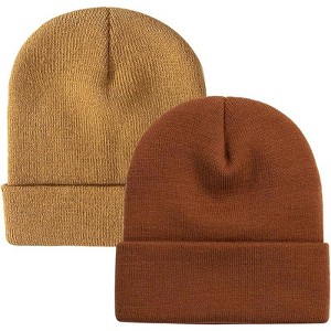 MSDC 1&2 Pack Beanie for Men Women Slouchy Beanie Hats Winter Knit Caps Soft Ski Hat Unisex - 1 of 4