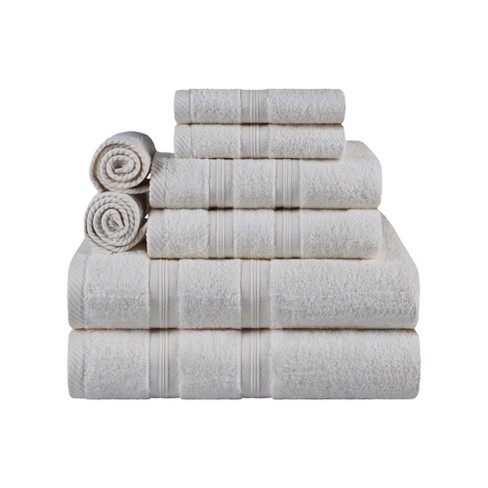 Chevron Zero Twist Cotton Solid And Jacquard 8 Piece Bathroom Towel Set,  White - Blue Nile Mills : Target