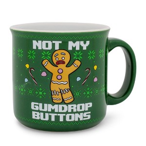 Silver Buffalo Shrek Gingerbread Man "Not My Gumdrop Buttons" 20-Ounce Ceramic Camper Mug - 1 of 4