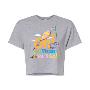 Women's - Dr. Seuss - Oh! The Places You'll Go Cropped Graphic T-Shirt - 1 of 4