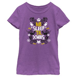 Girl's The Nightmare Before Christmas No Sleep Til Christmas T-Shirt - 1 of 4