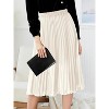 Women's High Waist Pleated A-Line Midi Skirt - Swing Flare Design A-ivory - 2 of 4