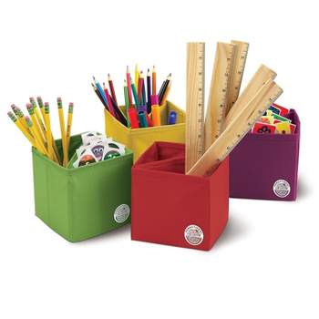 Podzly Classroom Caddy Organizer - Pack of 6 with 3 Compartments and Handle  - Ideal Table Caddy for Classroom Supplies in Kindergarten - Classroom