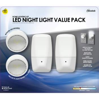 Westek Automatic Plug-in Aria Curved and Directional LED Night Light 4pk