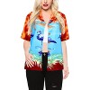 LA LEELA Women's Button Down Blouses Casual Summer Beach Party Tropical Blouses Short Sleeve Vacation Shirts Hawaiian for Women - 3 of 4