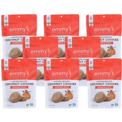Emmy's Organics Pumpkin Spice Coconut Cookies - Case of 8/6 oz