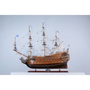 Soleil Royal Model Ship 33"H – Handcrafted Tall Ship with Brass Details by Old Modern Handicrafts - 1 of 4