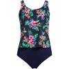 Lands' End Women's Chlorine Resistant V Neck One Piece Fauxkini Swimsuit - 3 of 4