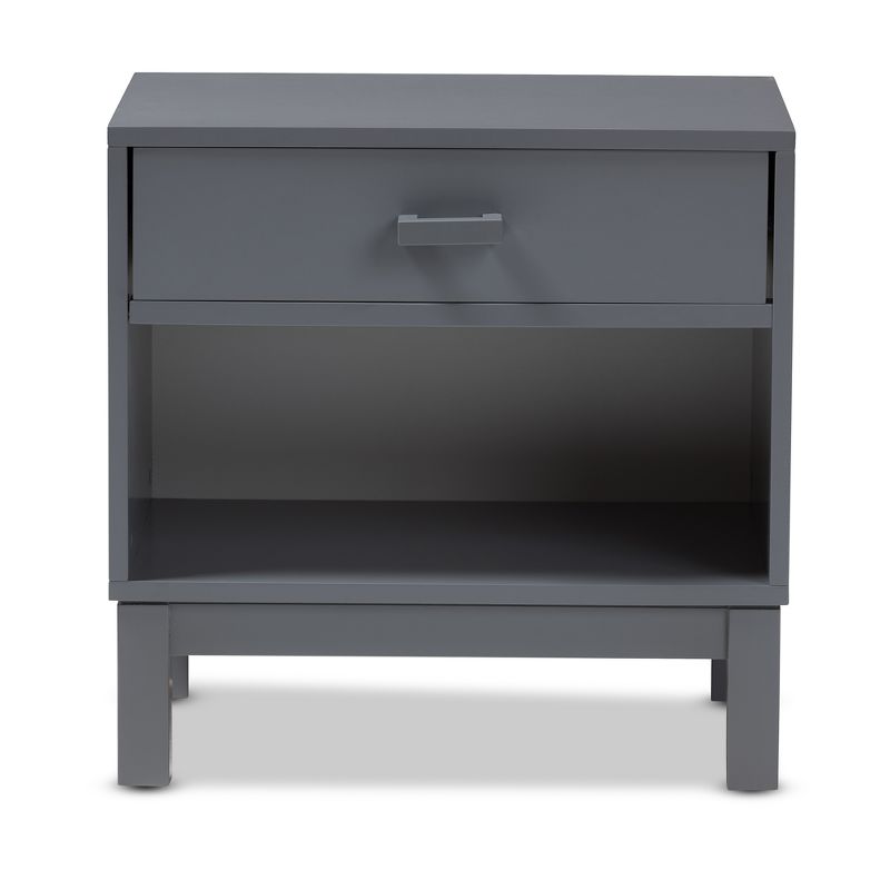 Deirdre Modern and Contemporary Wood 1 Drawer Nightstand - Baxton Studio, 5 of 12