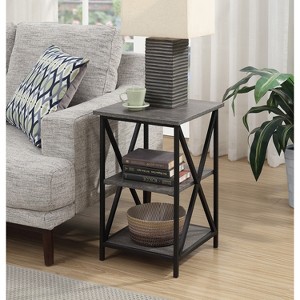 HomeStock Belmont Set of 2 Nesting End Tables with Powder Coated Metal X Frame, Woodgrain Surfaces, Space Saving Versatile Design - 1 of 4