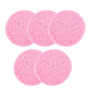 Unique Bargains Reusable Round Compressed Facial Sponge 5 Pcs - 1 of 4