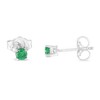 Haus of Brilliance Silver 1/4 Cttw Green Diamond Classic 4-Prong Stud Earrings - 2 of 4