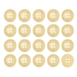 Unique Bargains Wooden DIY Craft Clothing 4 Holes Sewing Buttons 100 Pcs - 1 of 4