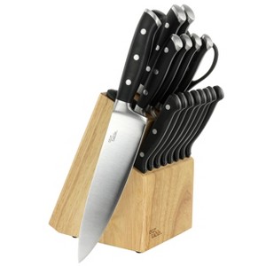 Gibson Our Table 18 Piece Stainless Steel Forged Triple Riveted Cutlery Block Set in Black - 1 of 4