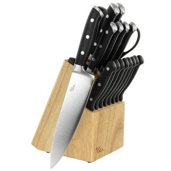Gibson Our Table 18 Piece Stainless Steel Forged Triple Riveted Cutlery Block Set in Black