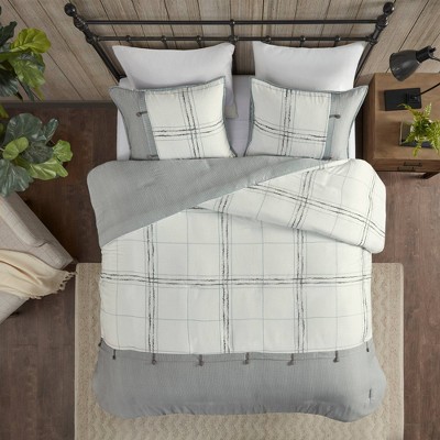 3pc Full/Queen Weston Duvet Cover Set Gray