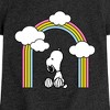 Girls' - Peanuts - Snoopy Looking Up Rainbow Fitted Short Sleeve Graphic T-Shirt - 2 of 4