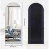 66"x25"  Full Length Mirror, Wall Mirrors Hanging or Leaning Arched-Top Full Body Mirror with Stand for Bedroom, Dressing Room, Silver - 2 of 4