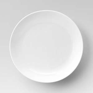 11" Porcelain Coupe Dinner Plate White – Threshold™: Solid Round, Microwave & Dishwasher Safe, Traditional Style - 1 of 2
