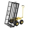 Garden Dump Cart with Removable Sidewalls, 900 LBS Steel Dump Wagon with 180° Swivel Handle & 10-inch Tires - 2 of 4