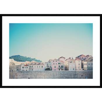 41" x 30" Dubrovnik Homes by Laura Evans Framed Wall Art Print Black - Amanti Art