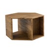 Syemin End Table, Hexagonal Accent Table with Compartments, Marble Effect, Suitable for Living Room, Lounge, Brown, 25"*21.6"*14" - 2 of 4